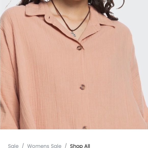 NWOT ROXY MORNING TIME LONG SLEEVE SHIRT SIZE L - Picture 4 of 8